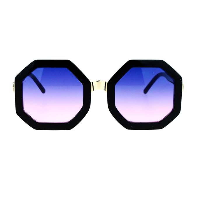 SA106 Womens Thick Plastic Octagon Retro Designer Sunglasses | Amazon (US)
