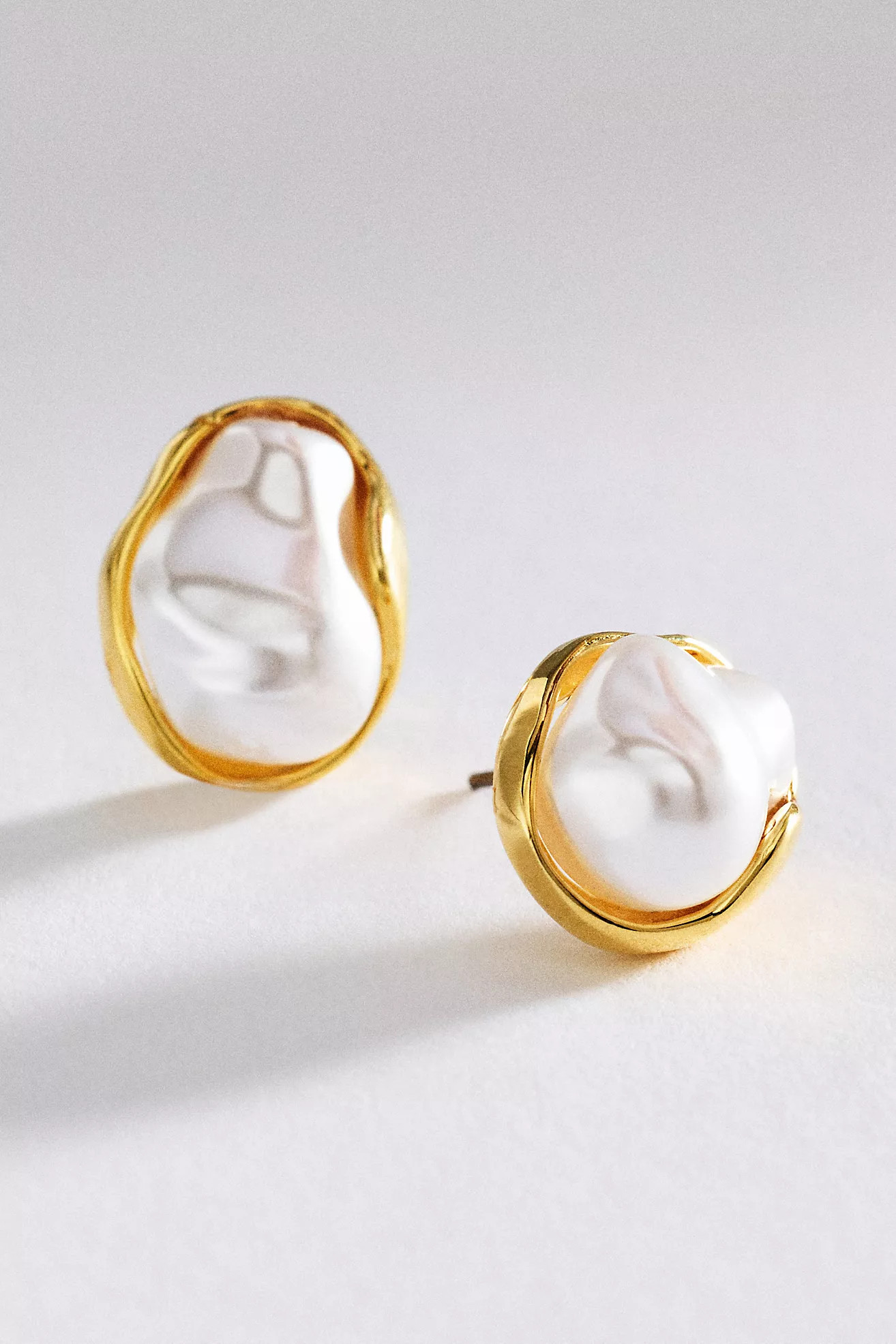 Organic Pearl Post Earrings | Anthropologie (US)