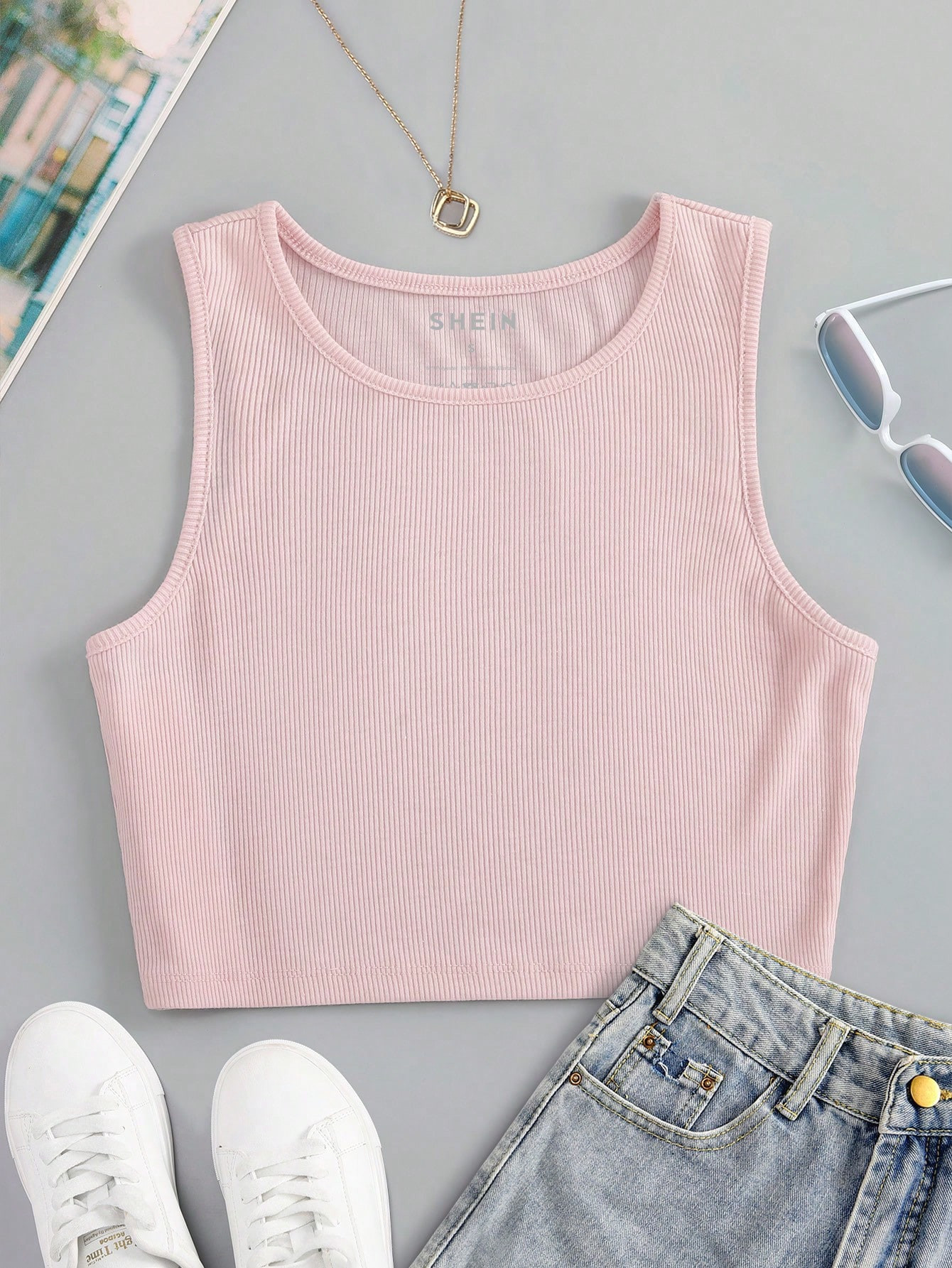 SHEIN EZwear Solid Crop Tank Top | SHEIN