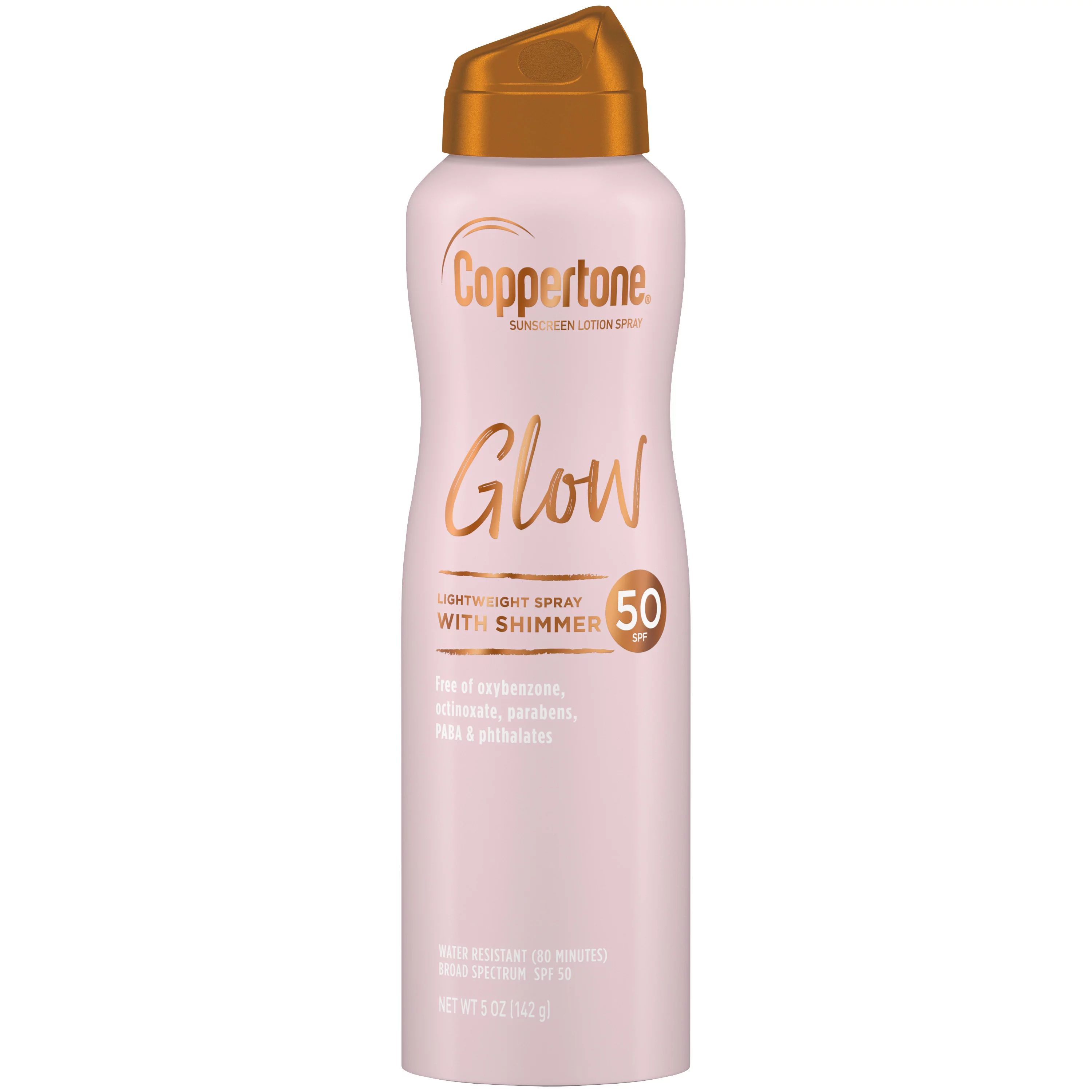 Coppertone Glow Shimmering Sunscreen Spray with Broad Spectrum SPF 50, 5 oz | Walmart (US)