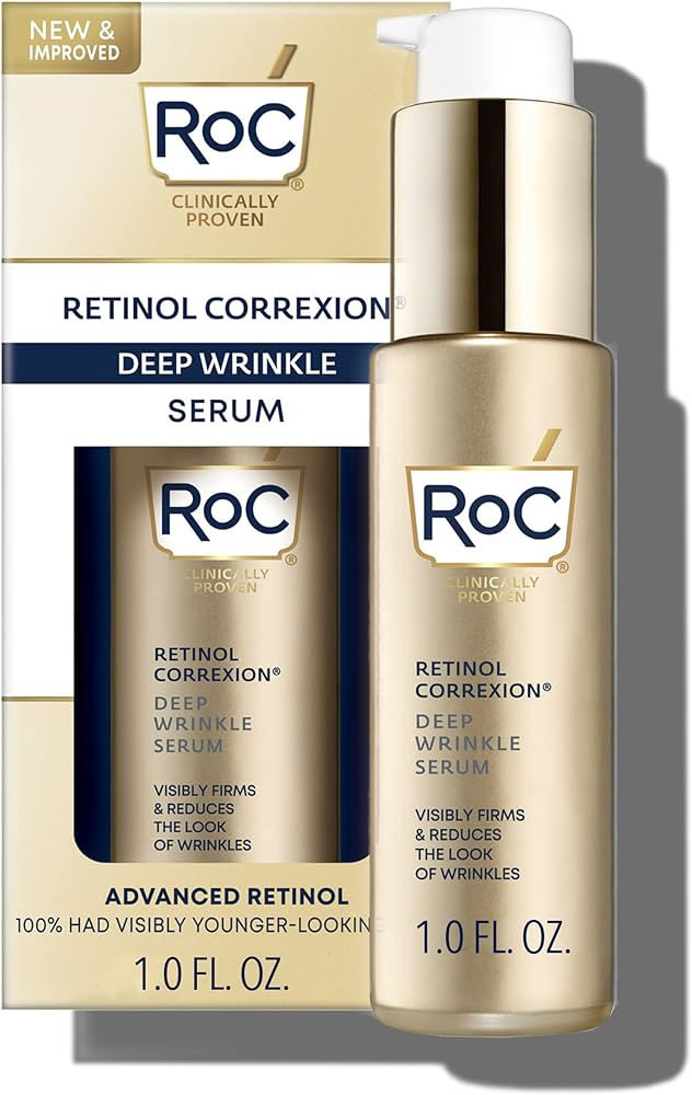 RoC Retinol Correxion Deep Wrinkle Retinol Face Serum with Ascorbic Acid, Daily Anti-Aging Skin C... | Amazon (US)