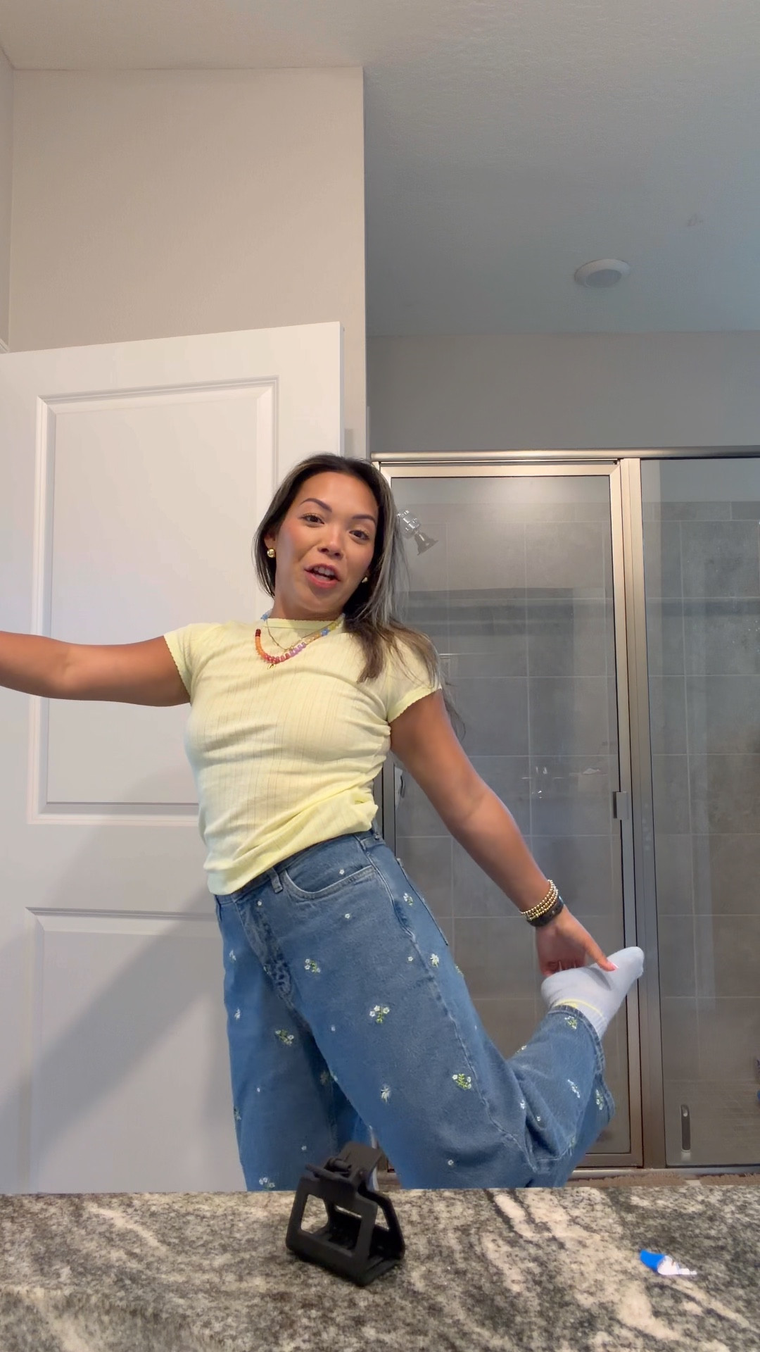 Walmart everything and SO cute! Small in the top and 2 in jeans but should have went a size down! 

#LTKPetite #LTKootd #LTKmomlife