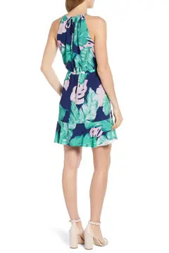 x Living in Yellow Calla Keyhole Halter Neck Dress | Nordstrom