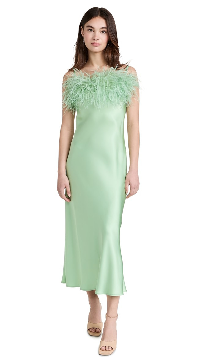 Boheme Slip Dress with Feathers | Shopbop