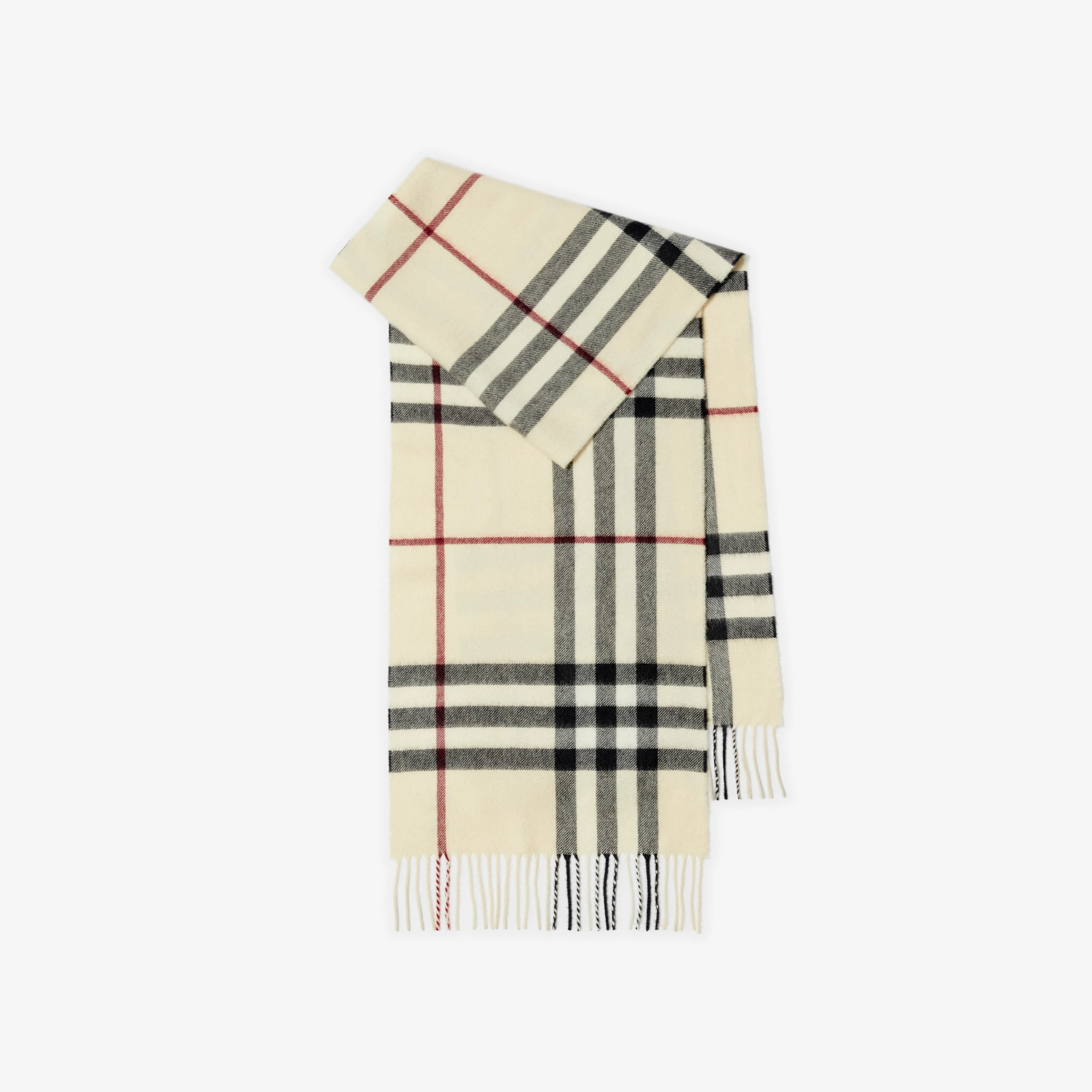 Check Cashmere Scarf in Stone | Burberry® Official | Burberry (UK)
