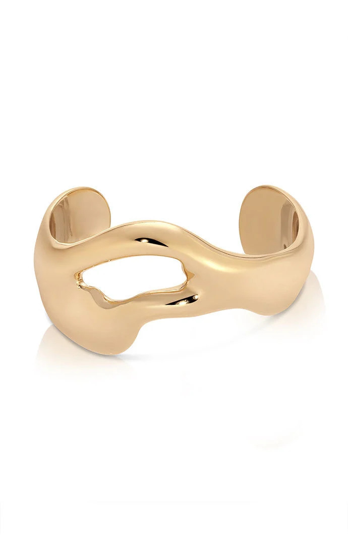 Ettika Open Abstract Cuff in Gold | PacSun