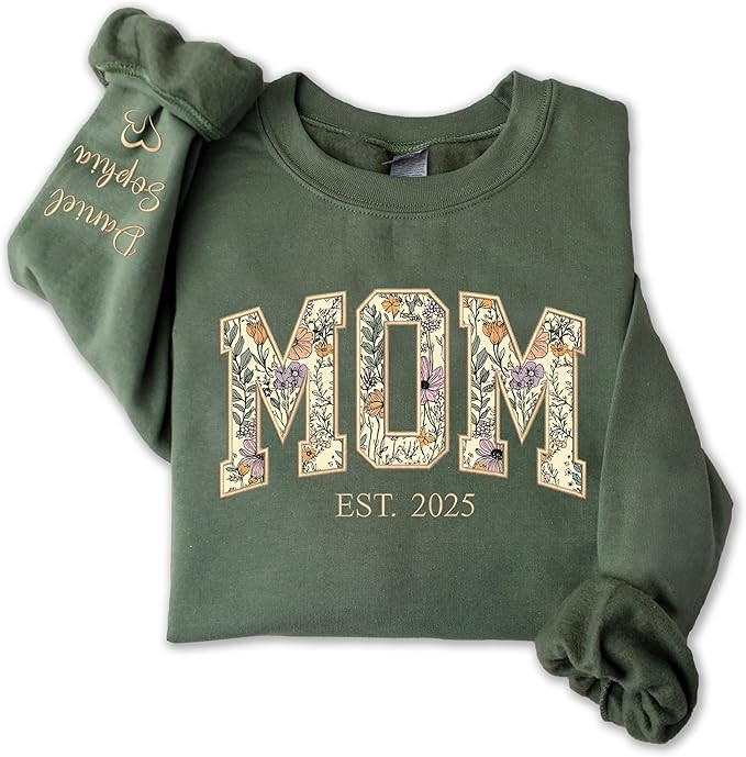 UrbanNEST Personalized Floral Embroidered Applique Grandma Sweatshirt, Custom Grandma Gifts from ... | Amazon (US)