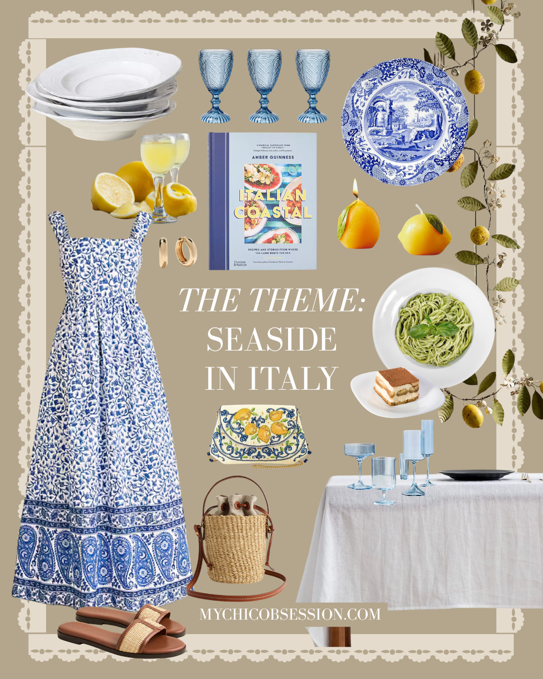 Daydreaming about a summer on the Italian coast? Live out your dreams in your own backyard by hosting a dinner party inspired by the brilliant colors you'd find seaside in Italy. Think blue and white patterns, lemon accents, and woven details. 

 #LTKSeasonal #LTKHome #LTKParties