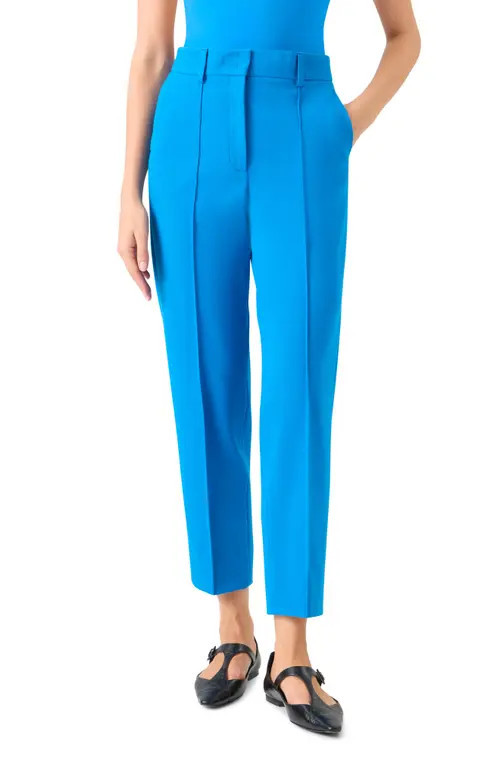 Akris punto Stretch Knit Tailored Ankle Pants in Cobalt Blue at Nordstrom, Size 8 | Nordstrom