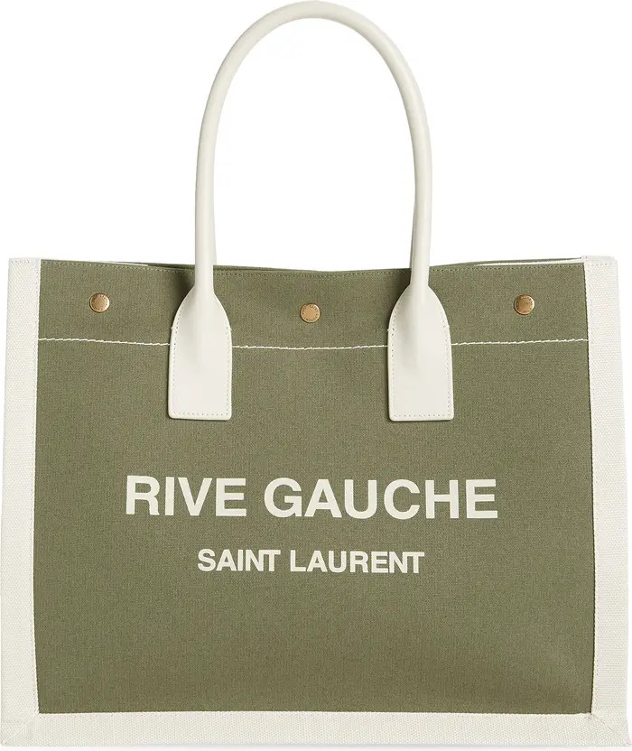 Small Rive Gauche Logo Canvas Tote | Nordstrom