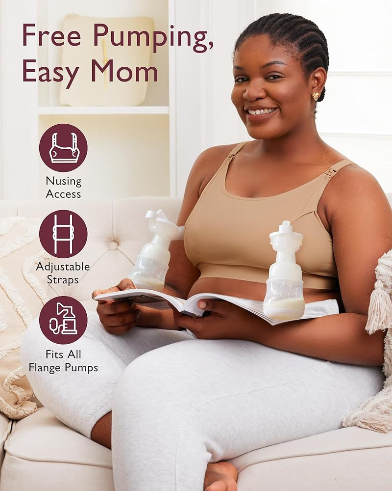 Momcozy Hands Free Pumping Bra, Adjustable Breast-Pumps Holding and Nursing Bra, Pumping & Nursin... | Amazon (US)