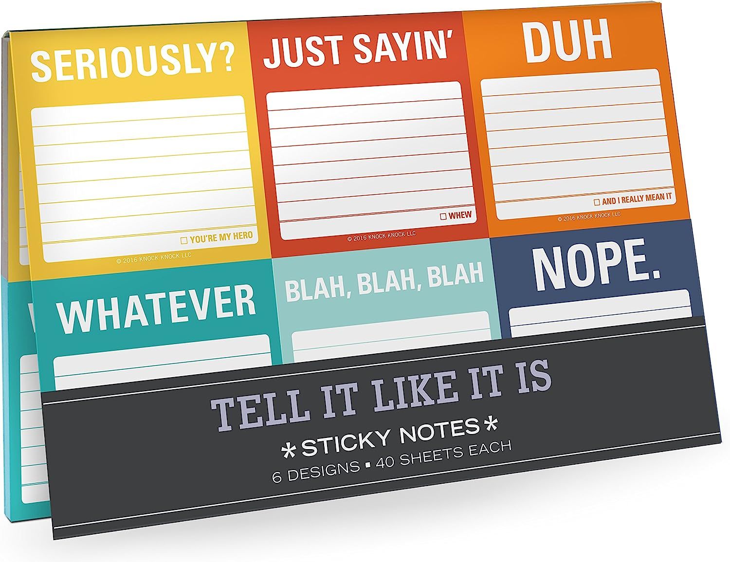 Knock Knock Tell It Like It is Sticky Note Packet (12708) | Amazon (US)