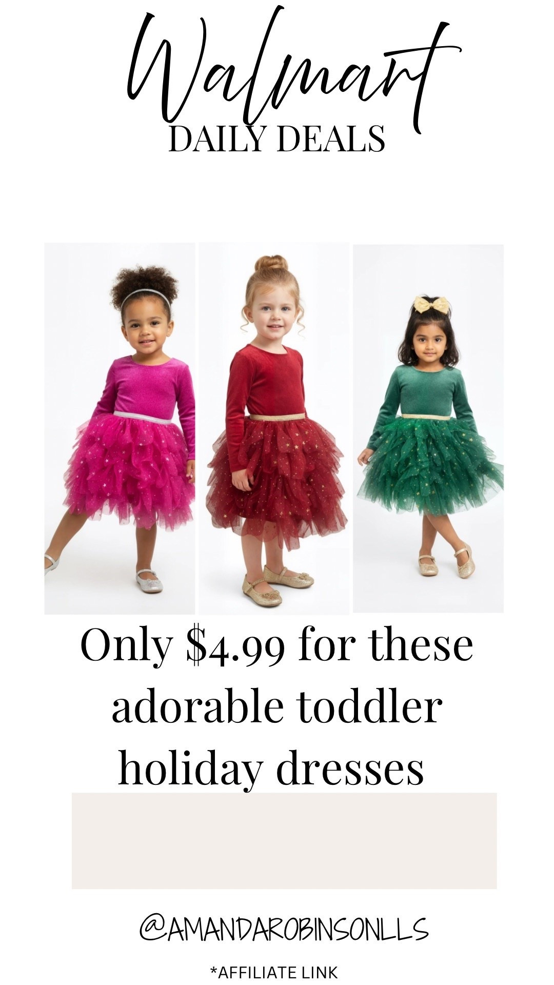 Walmart Daily Deals
Toddler holiday dress 

#LTKHoliday #LTKKids #LTKSaleAlert