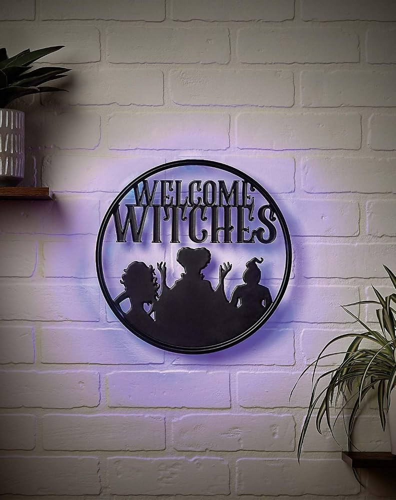 Spirit Halloween Light-up LED Welcome Witches Sign - Hocus Pocus, Multicolor | Amazon (US)