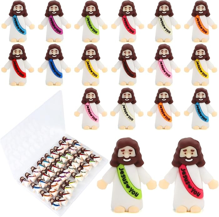 40 Pcs Mini Jesus Figurines in Bulk, Little Jesus Loves You Figures to Hide Tiny Action Figure fo... | Amazon (US)