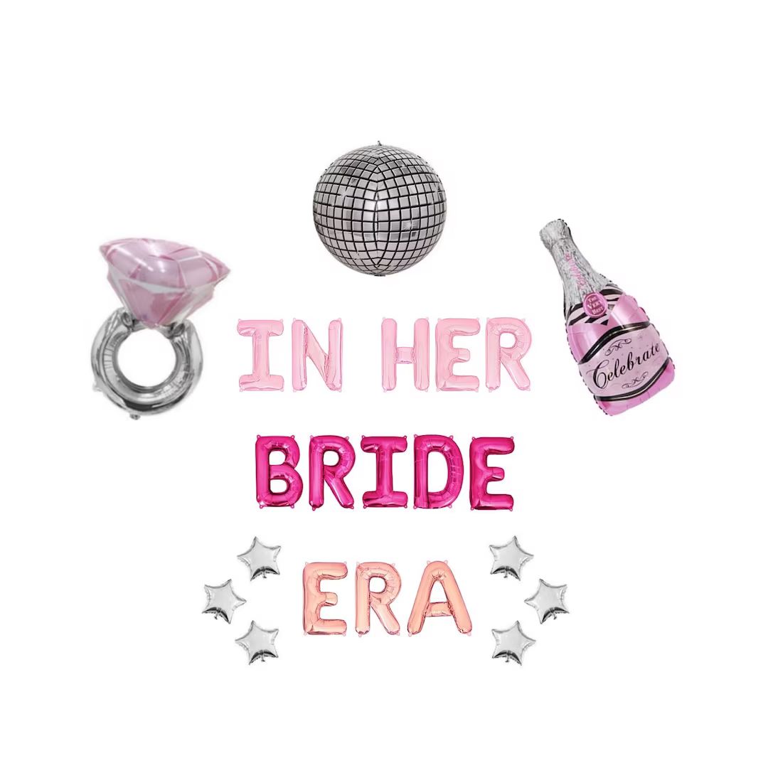 In Her Bride Era Letter Balloon Kit Eras Themed Bachelorette Party Decorations Eras Bridal Shower... | Etsy (US)