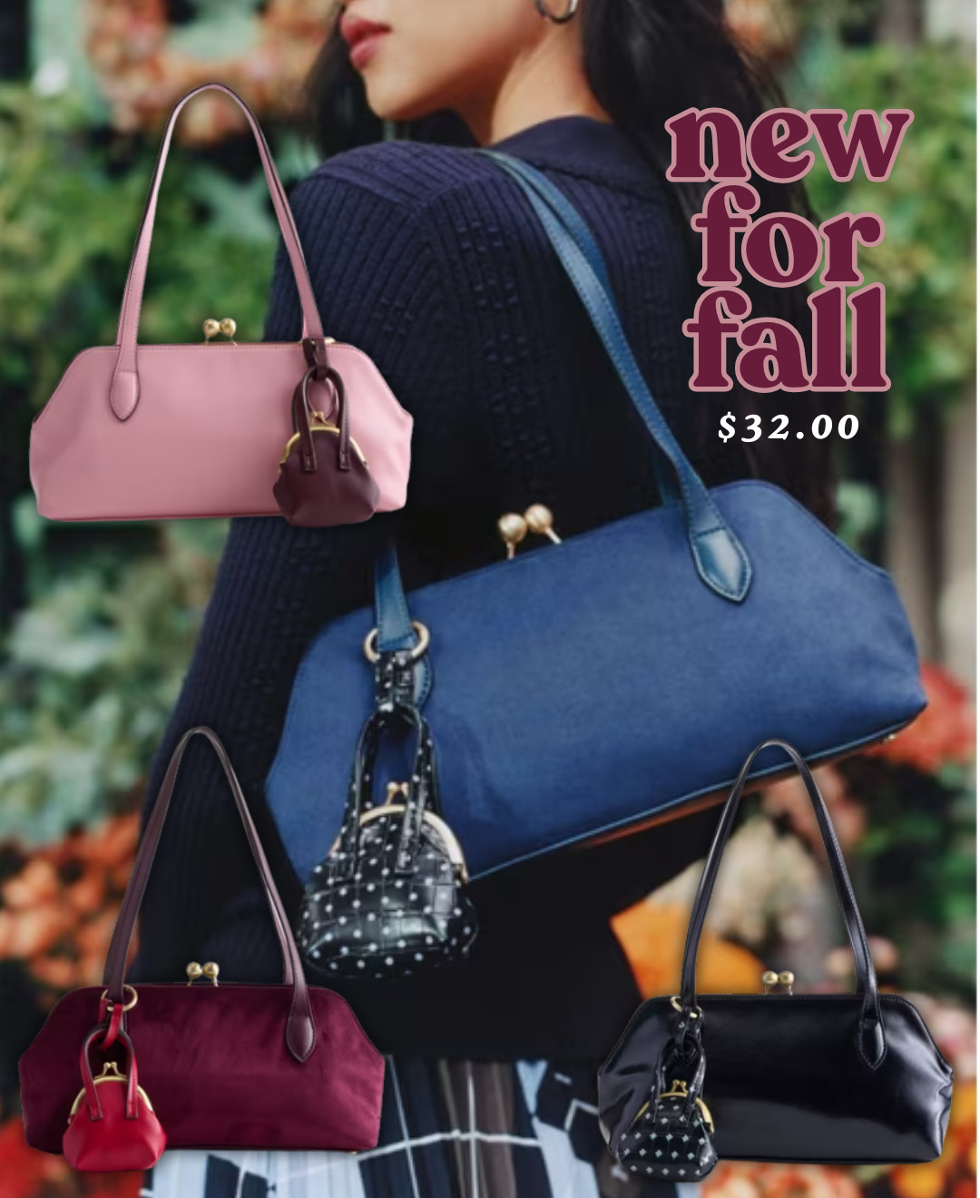 Free Assembly Shoulder Bag with Mini Bag Charm is only $32 and available in different colors that are perfect for fall! New Walmart Arrivals! #walmart #walmartfashion

 

 #LTKMidsize #LTKPetite #LTKPlusSize