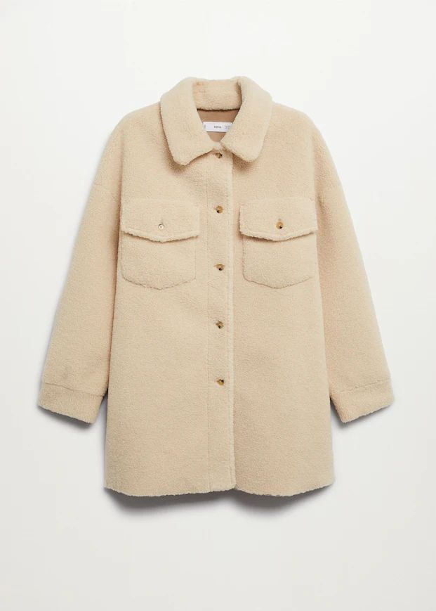 Faux fur pocket jacket | MANGO (US)