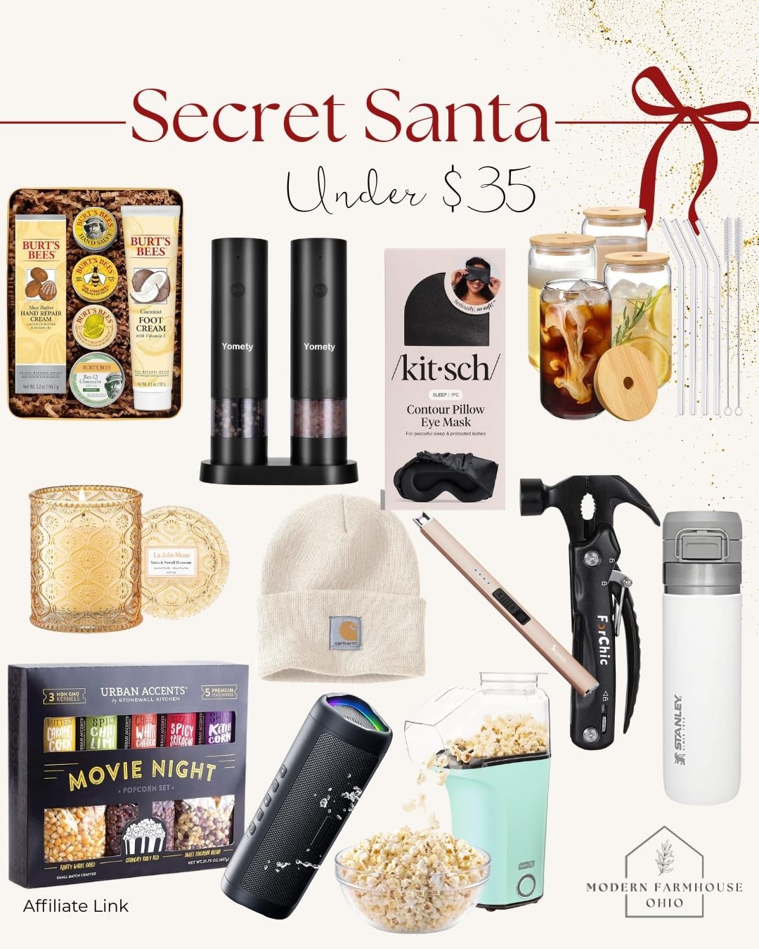 Secret Santa ideas for under $35! From cozy beanies to delicious popcorn, these gifts will delight everyone on your list. #SecretSanta #GiftIdeas

#LTKHoliday #LTKGiftGuide