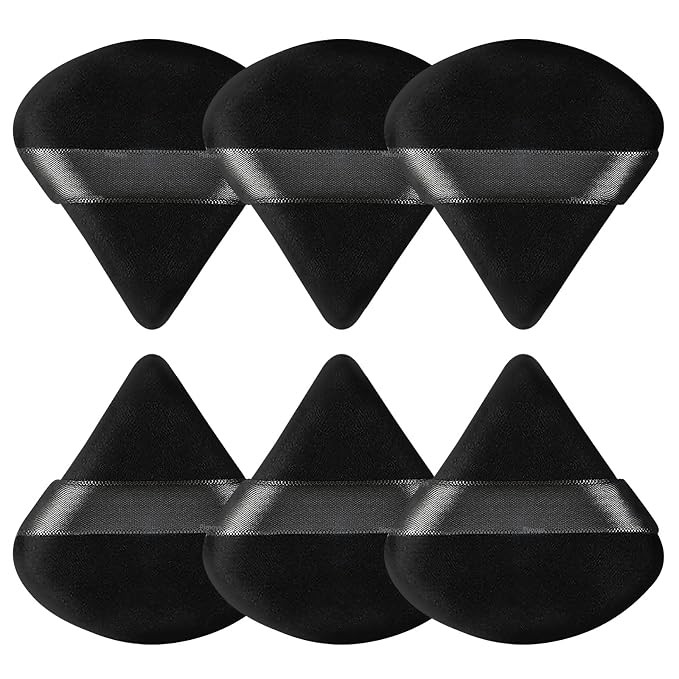 Pimoys 6 Pcs Powder Puff, Face Soft Triangle Makeup Puff Velour Makeup Sponge for Loose Powder (B... | Amazon (US)