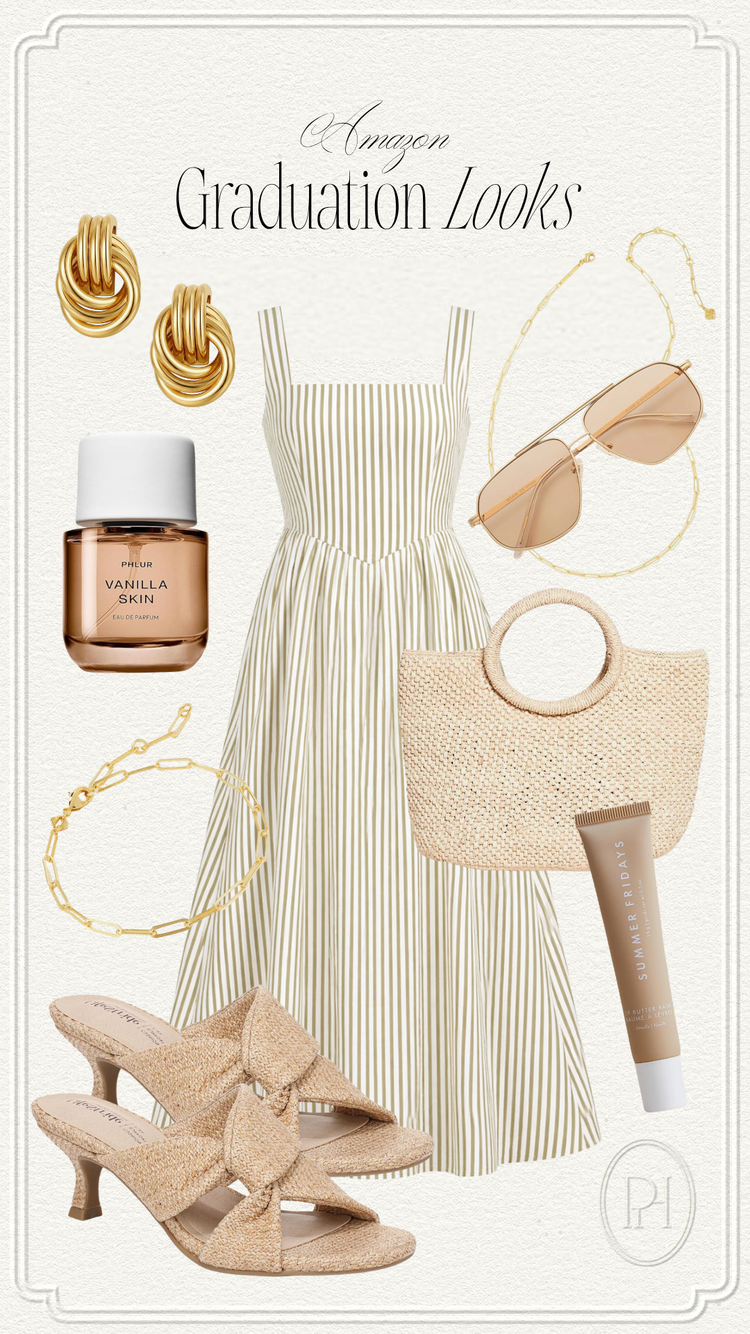 Amazon finds that make the perfect look for graduation day

graduation dress, neutral dress, A-line dress, striped dress, summer dress, spring dress, midi dress, neutral sandals, high heel sandals, gold bracelet, paperclip bracelet, gold necklace, gold knot earrings, body spray, fragrance, lip balm, lip gloss, neutral handbag, straw handbag, tan sunglasses, gold accessories, gold jewelry, summer looks, summer style, summer fashion, summer outfit, spring fashion, spring outfit, spring style, spring looks 

 #LTKgrwm #LTKootd #LTKSeasonal