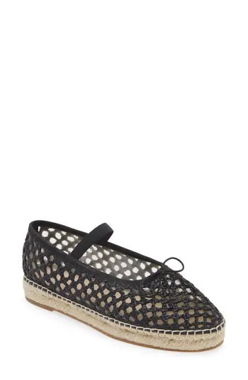 Loeffler Randall Kayla Soft Mary Jane Espadrille Ballet Flat in Black at Nordstrom Rack, Size 8.5 | Nordstrom Rack