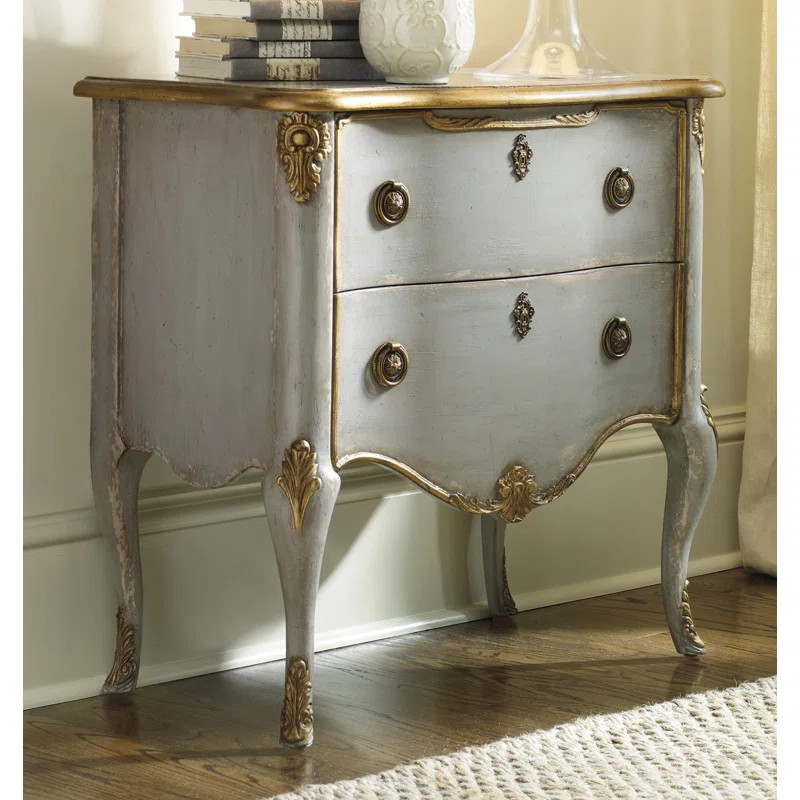 2 - Drawer Solid Wood Bachelor's Chest in Gray | Wayfair North America