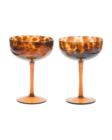 2pk Tortoise Coupe Glases | TJ Maxx