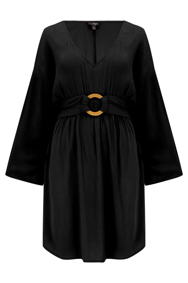 Crinkle O Ring Cover Up - Black | Pour Moi