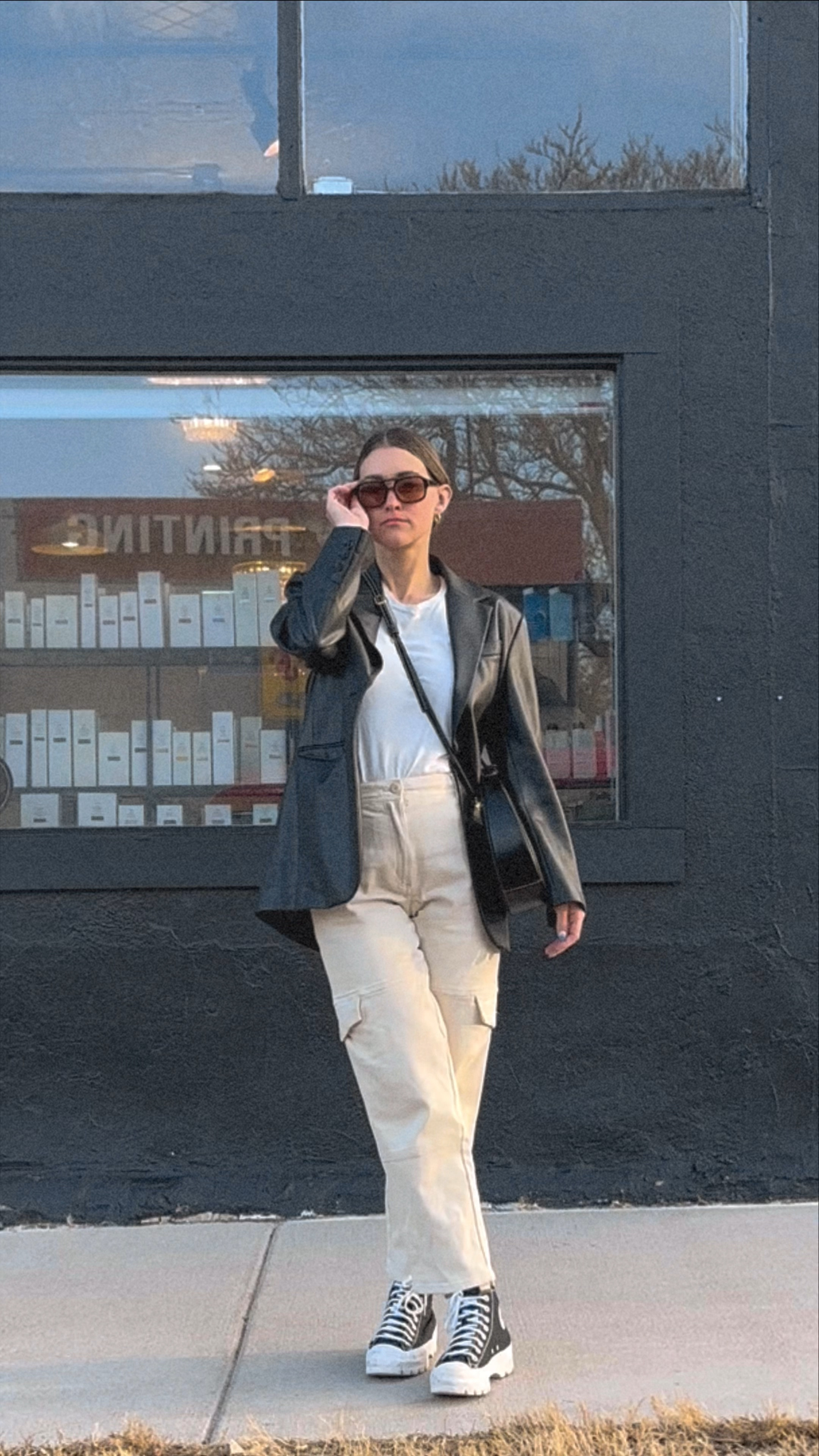 #leatherblazer look for Spring 

#LTKunder100 #LTKshoecrush #LTKstyletip