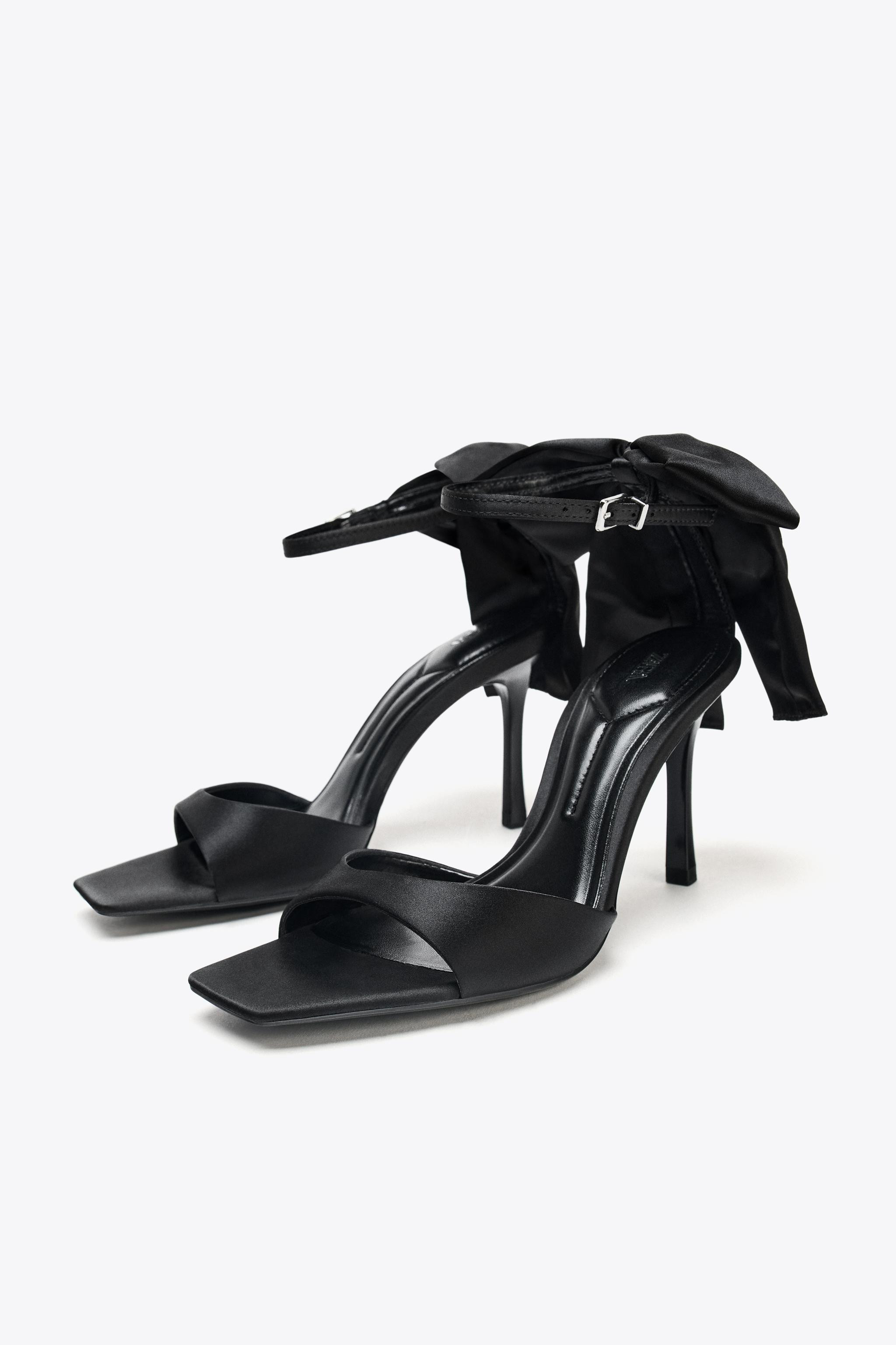 MAXI BOW HEELED SANDALS | Zara Canada