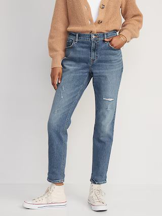Mid-Rise Ripped Boyfriend Jeans for Women | Old Navy (US)