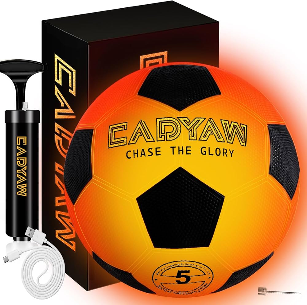 Glow in The Dark Soccer Ball, Rechargeable Light up Soccer Toys, Birthday Gift for Boys and Girls... | Amazon (US)