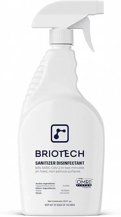 BRIOTECH Sanitizer Disinfectant Hypochlorous Spray, Kill 99.99% of Viruses & Bacteria, Control Mo... | Amazon (US)
