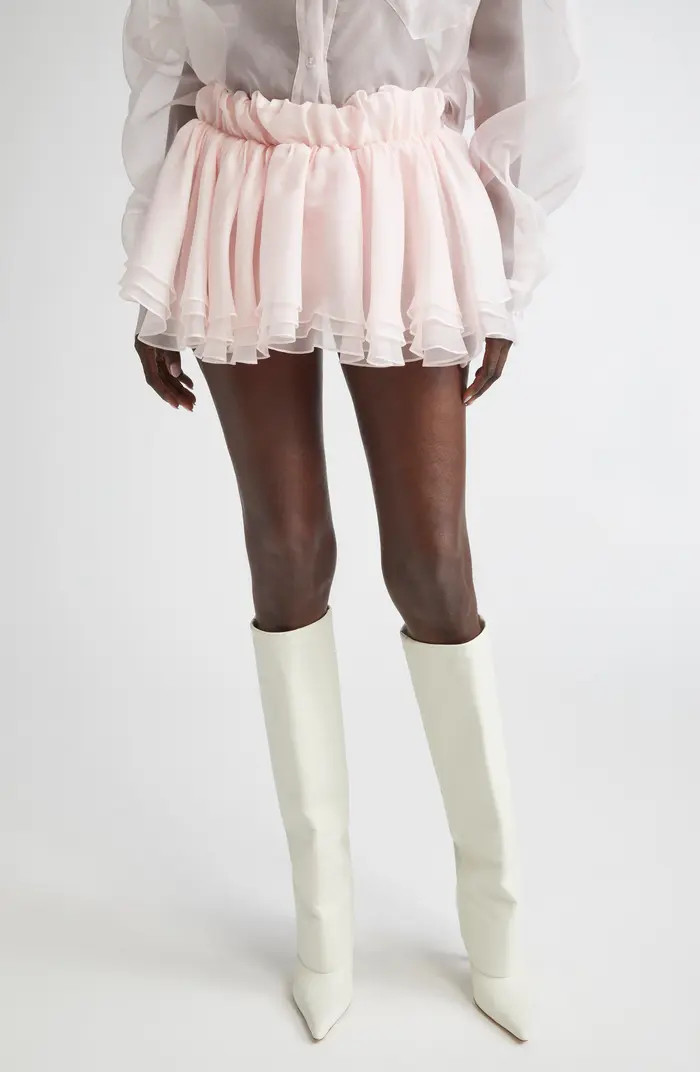 Tiered Ruffle Silk Organza Miniskirt | Nordstrom