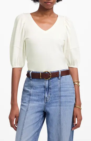 Puff Sleeve V-Neck T-Shirt | Nordstrom