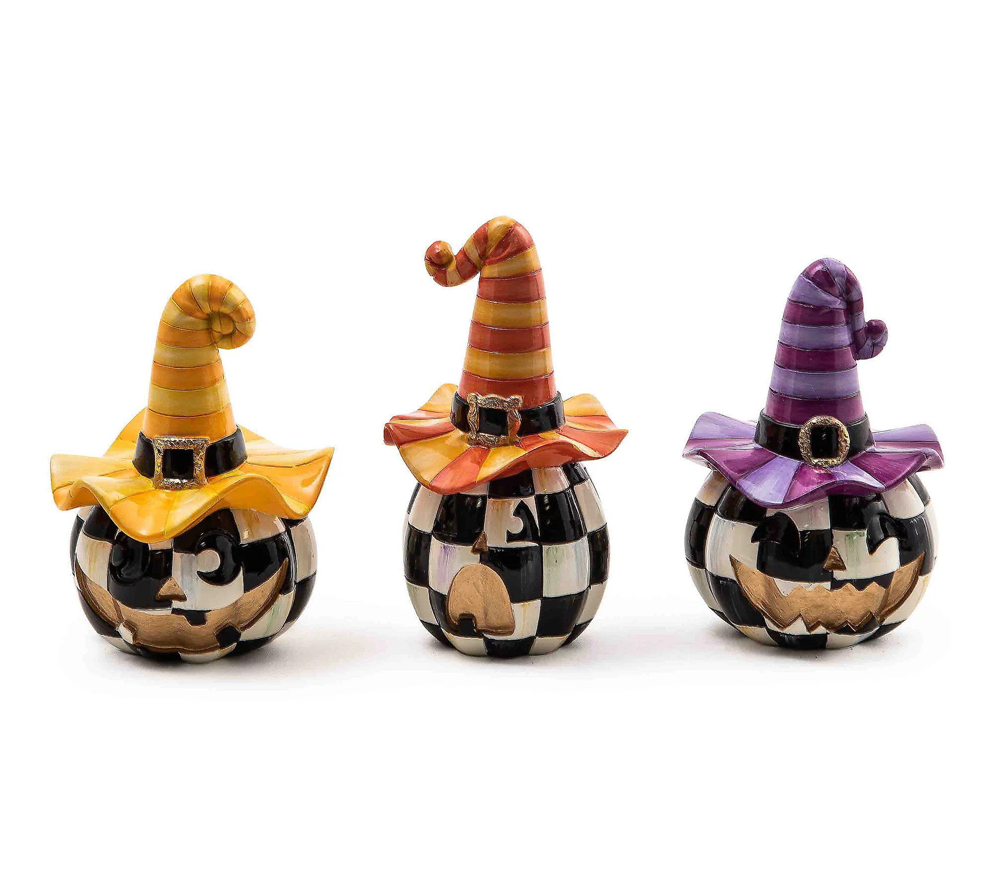 MacKenzie-Childs Mini Happy Jack Pumpkins, Set f 3 | QVC
