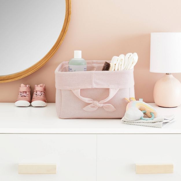 Decorative Storage Bin with Side Tie Medium - Cloud Island™ Pink | Target