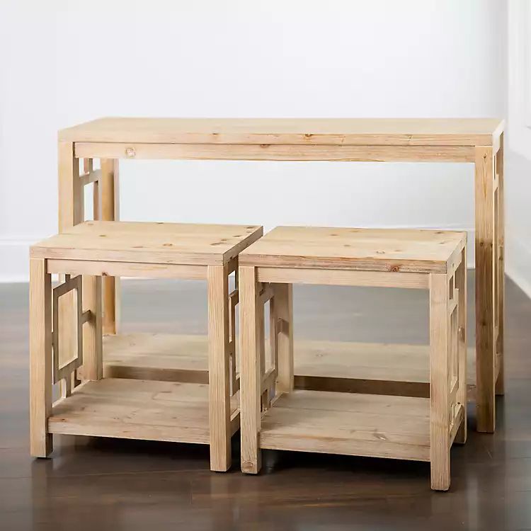 New! Natural Nesting 3-pc. Console and Side Table Set | Kirkland's Home
