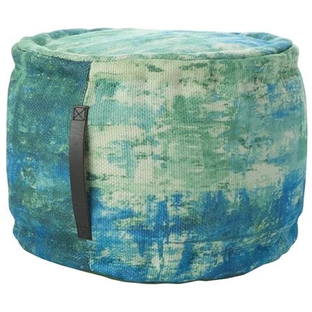 Nourison Outdoor Pillows Brushstroke Blue/Green Decorative Pouf , 20"" x 20 | Walmart (US)