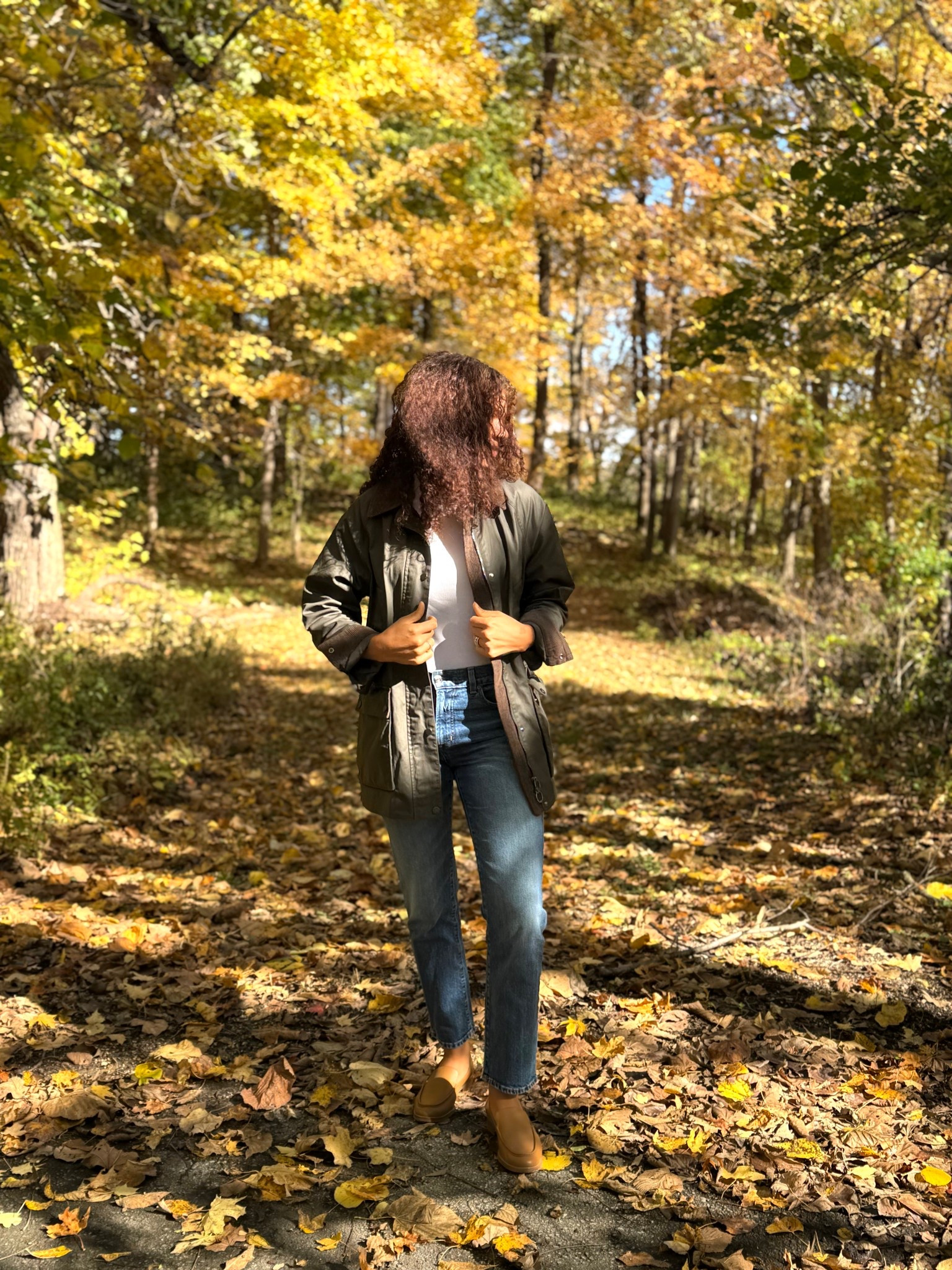 Dress up your barn jacket outfit with classic jeans, a white tee, and loafers 

#LTKSeasonal #LTKStyleTip