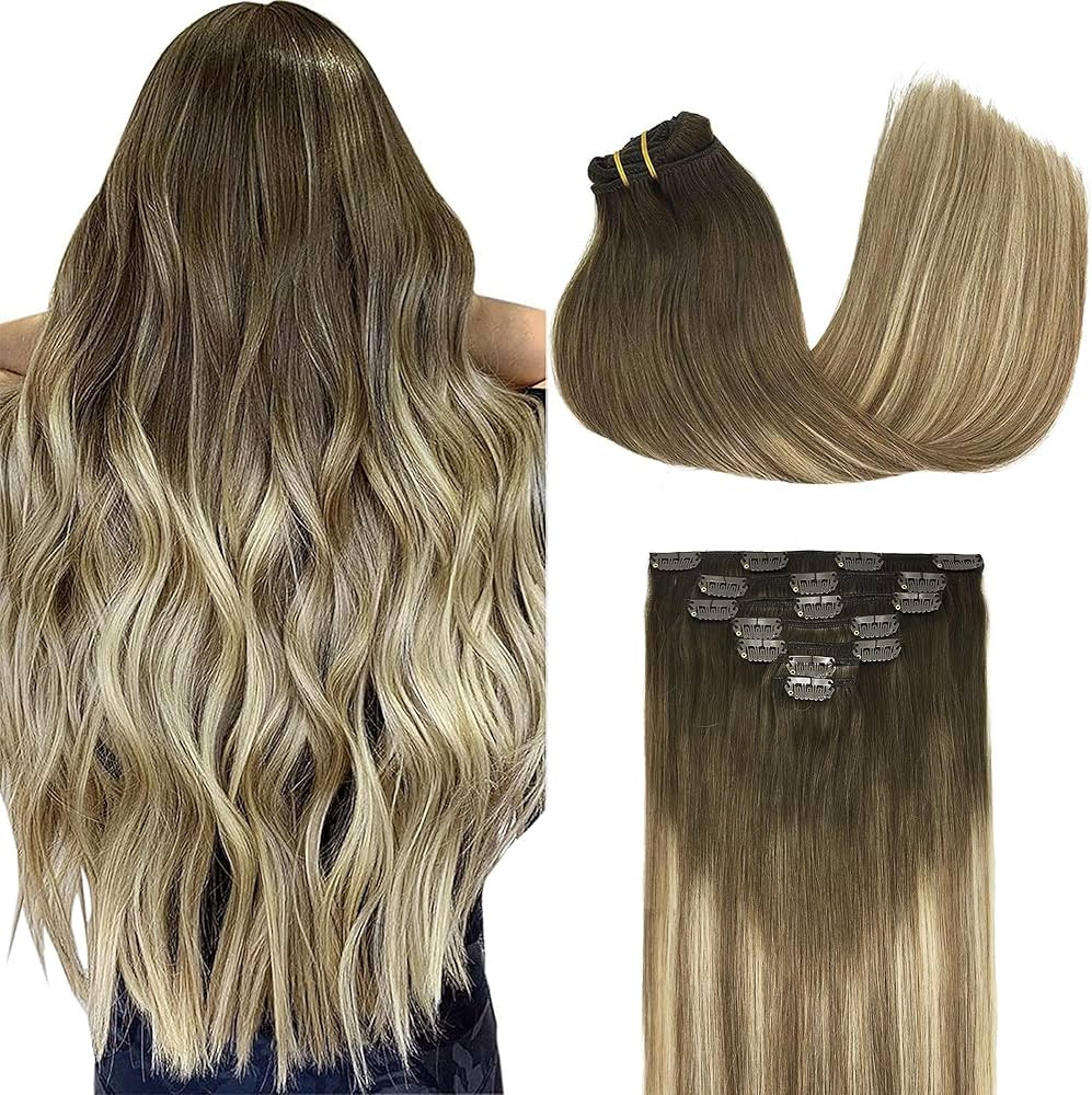 GOO GOO Clip in Hair Extensions Real Human Hair, Remy Human Hair Extensions Clip ins for Women, N... | Amazon (US)