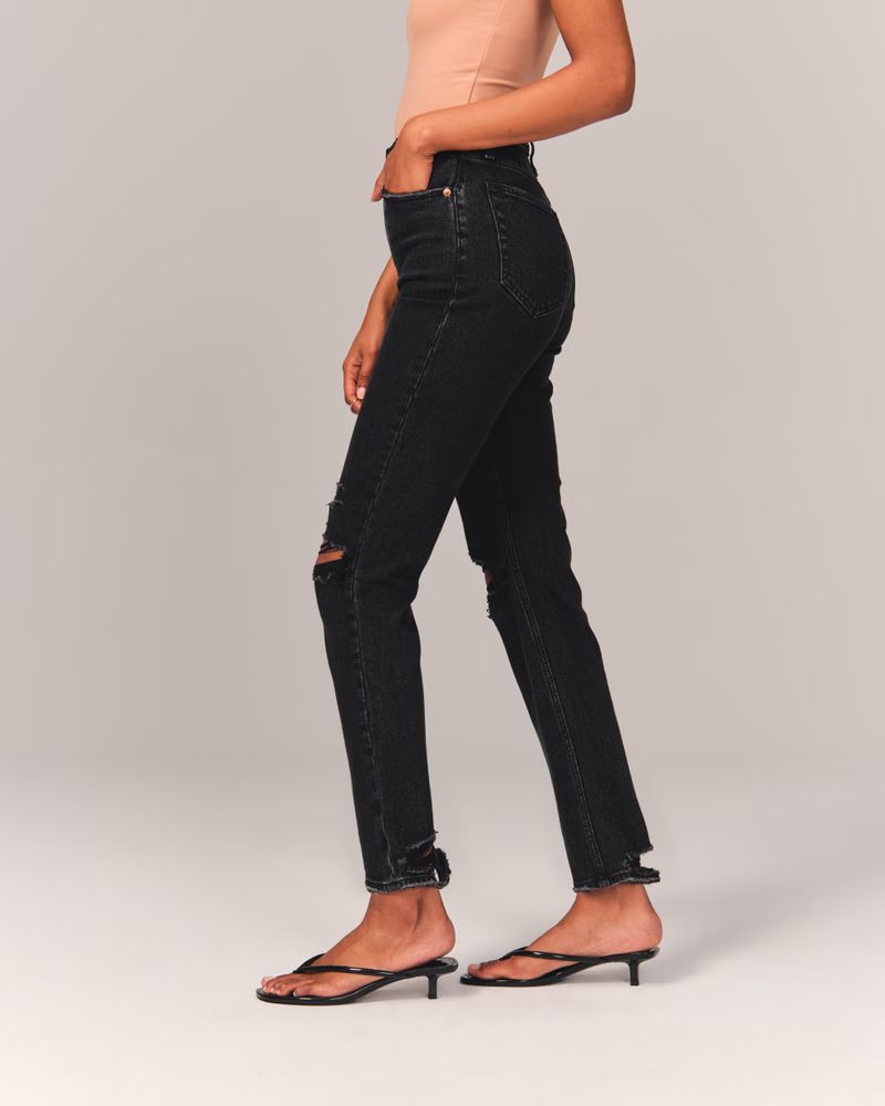 Women's Ultra High Rise Ankle Straight Jeans | Women's Bottoms | Abercrombie.com | Abercrombie & Fitch (US)