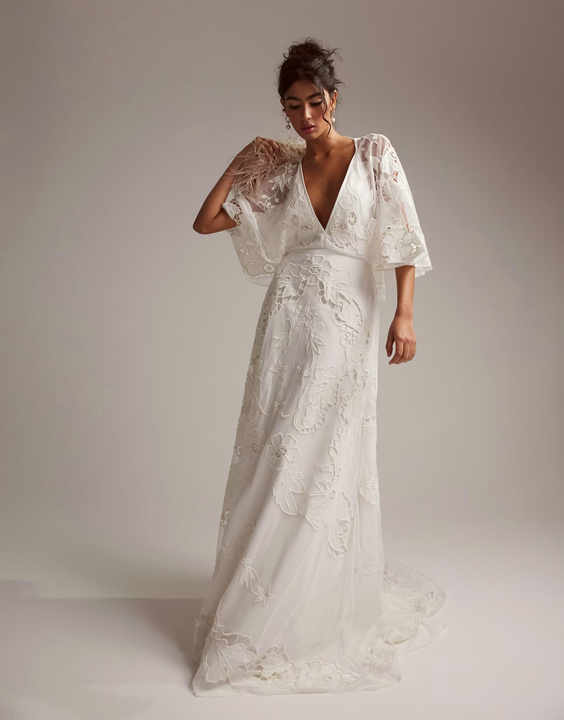 ASOS EDITION Amelia cutwork embroidered wedding dress with kimono sleeve | ASOS (Global)