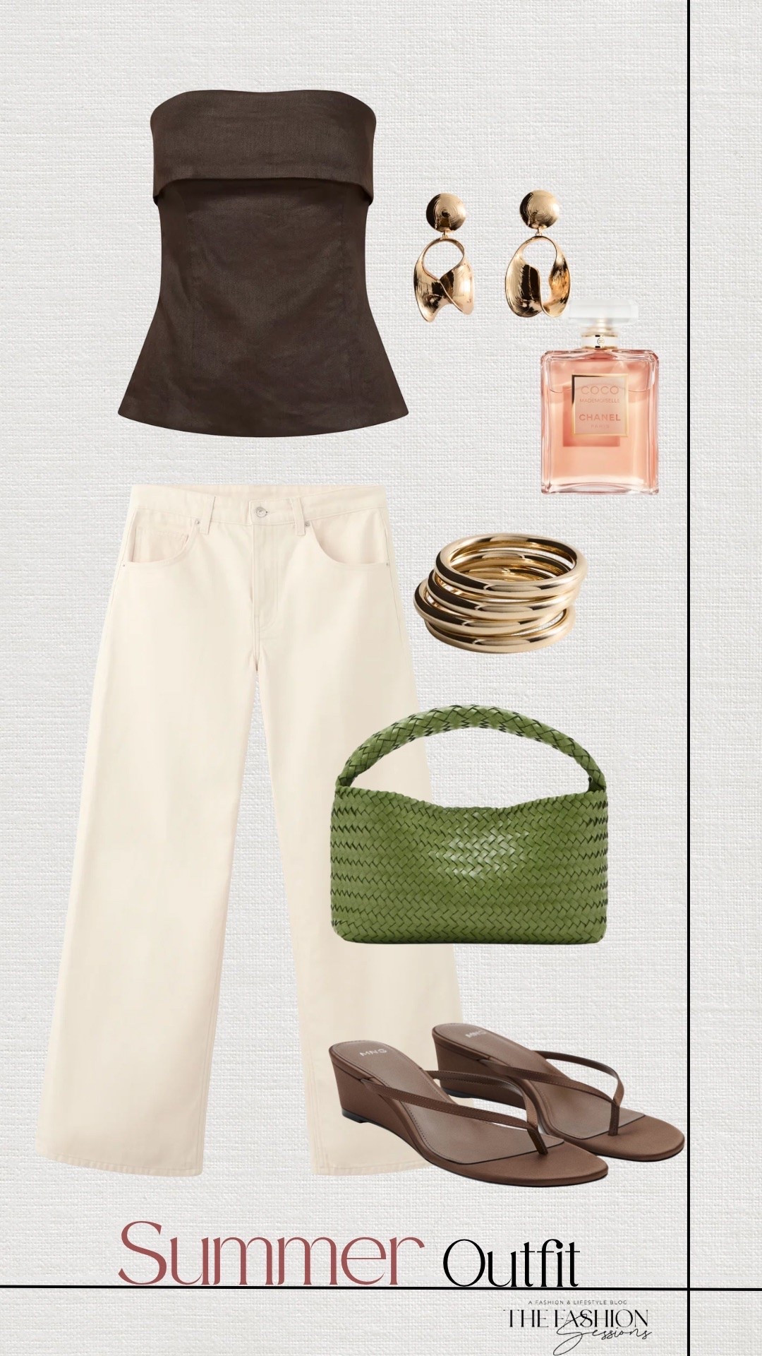 Summer Outfit | Linen Top | Cream Pants | Woven Bag | Brown Sandal Wedges |

#LTKootd #LTKSeasonal