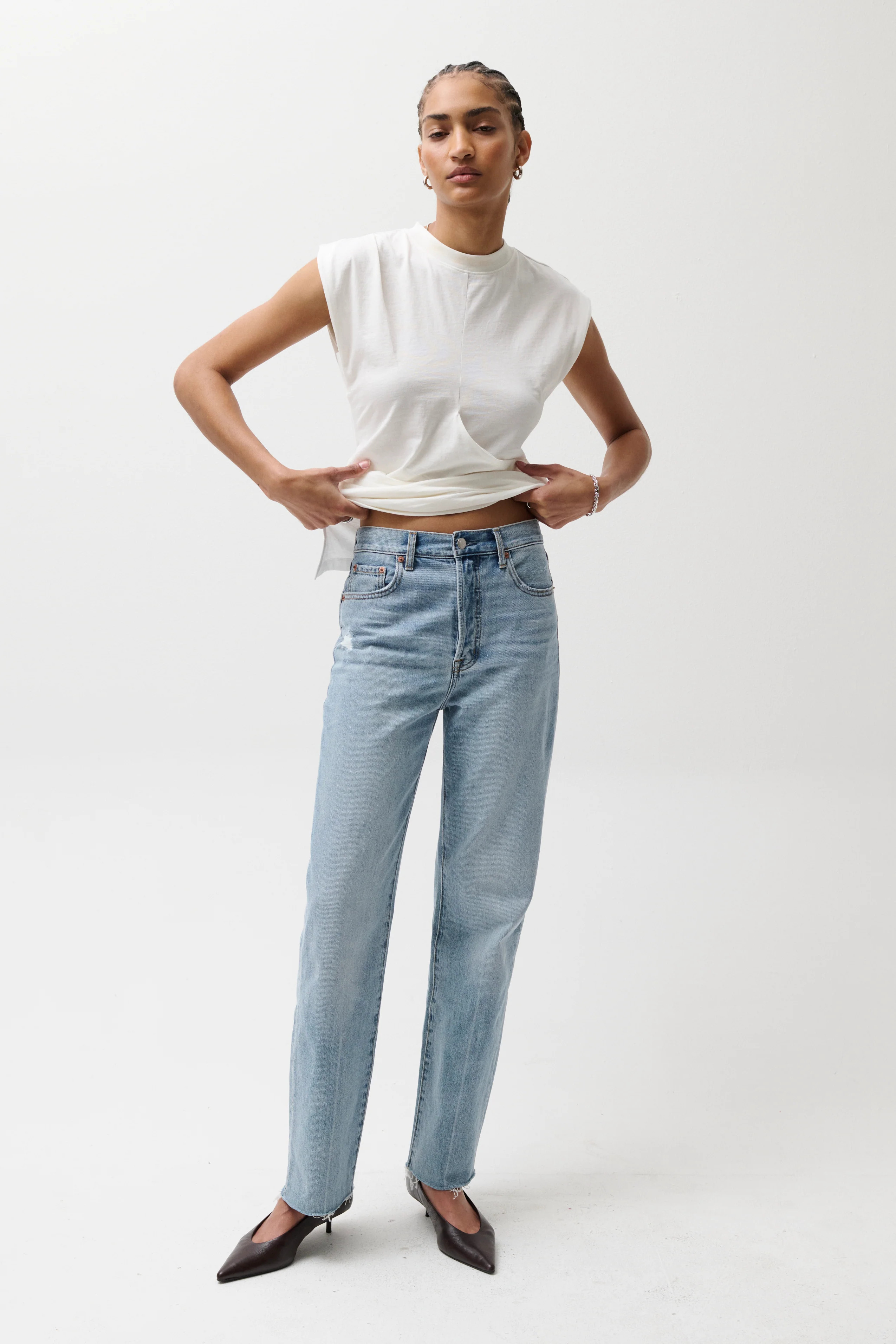 Cassie Super High Rise Straight Jean - Savvy Vintage | Pistola Denim