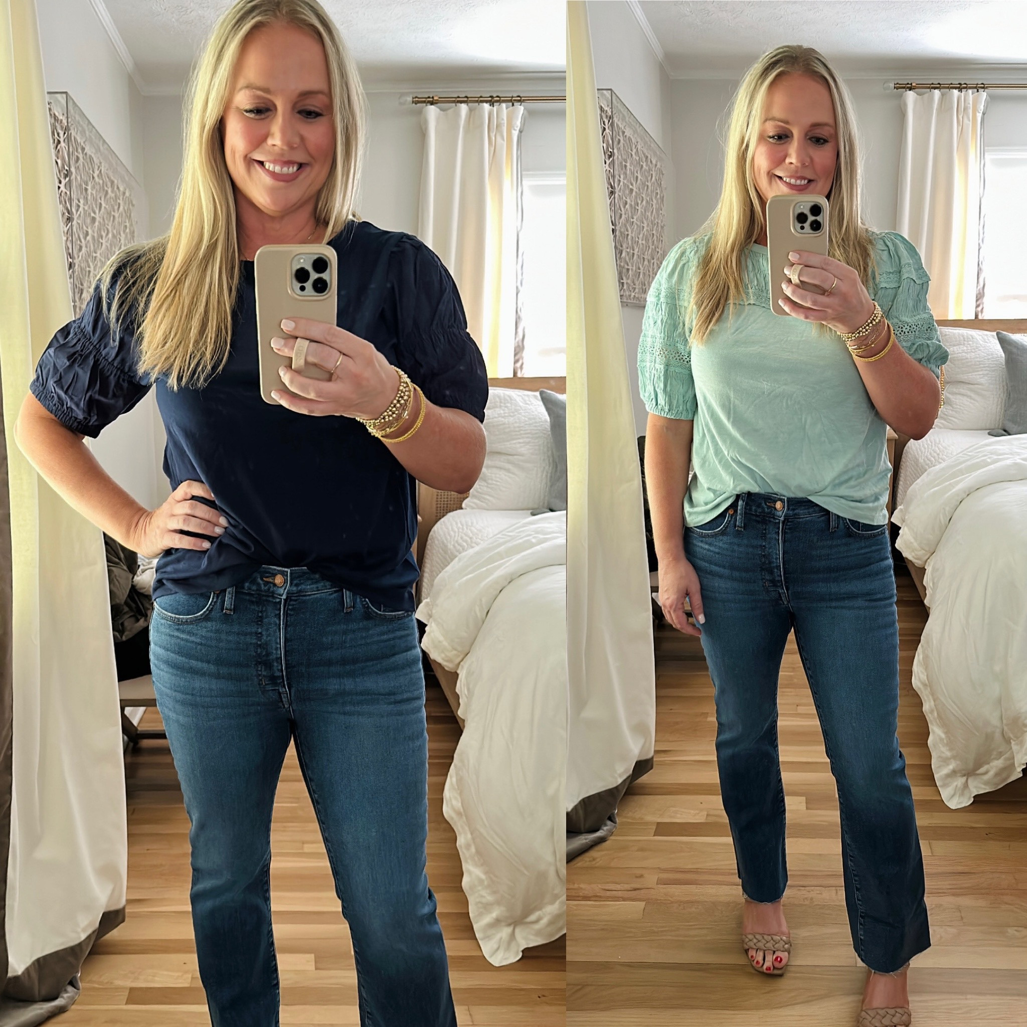More adorable everyday tops! Both are thin enough for now and great colors to layer later in season! These jeans are so good too!!! I linked some other ones I have and love too! 

#LTKstyletip #LTKover40 #LTKFind