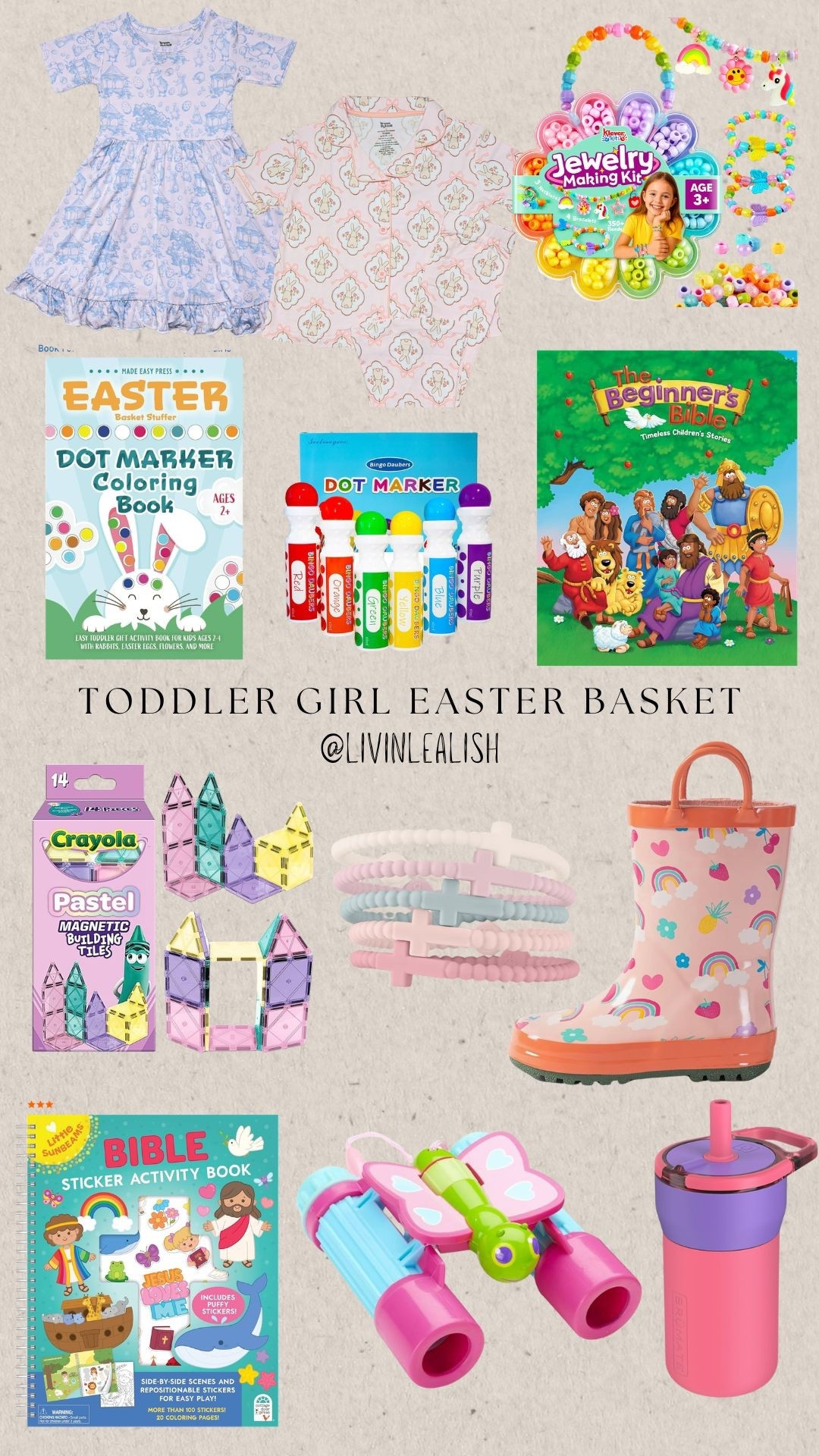 Toddler girl Easter Basket! Code CREW saves on pjs/dress!🐰⛪️ #easter #easterbasketideas #toddlereasterbasket #easterbasketstuffers 

#LTKSeasonal #LTKBaby #LTKKids