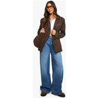 Womens Woven Tailored Cinched Blazer - Brown - 12 | boohoo (US & Canada)