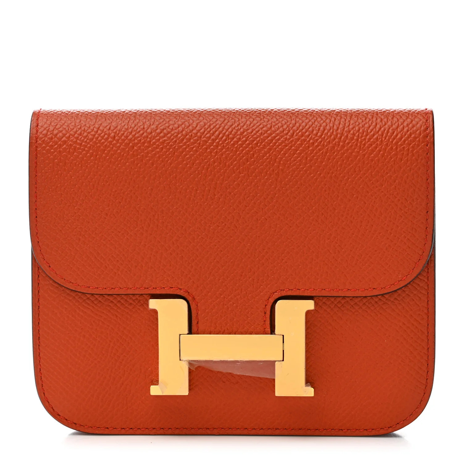 Hermes Epsom Constance Slim Wallet Orange 1758907 | FASHIONPHILE (US)